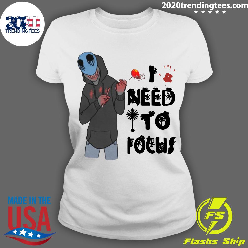 Slenderman Creepypasta Need To Focus Halloween - Adult & Kids T-Shirts, Sweatshirts & Hoodies apparel design preview 3