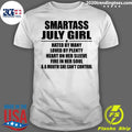 Smartass July Girl Hated By Many Loved Plenty Heart - Adult & Kids T-Shirts, Sweatshirts & Hoodies apparel design preview 1