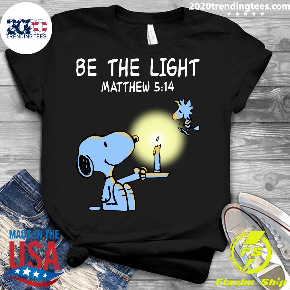 Snoopy and Woodstock Be The Light Matthew 514 - Adult & Kids T-Shirts, Sweatshirts & Hoodies apparel design preview 3