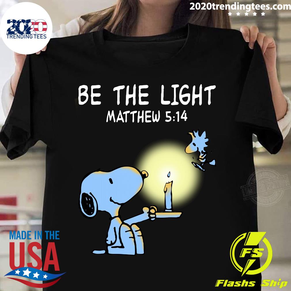 Snoopy and Woodstock Be The Light Matthew 514 - Adult & Kids T-Shirts, Sweatshirts & Hoodies apparel design preview 1