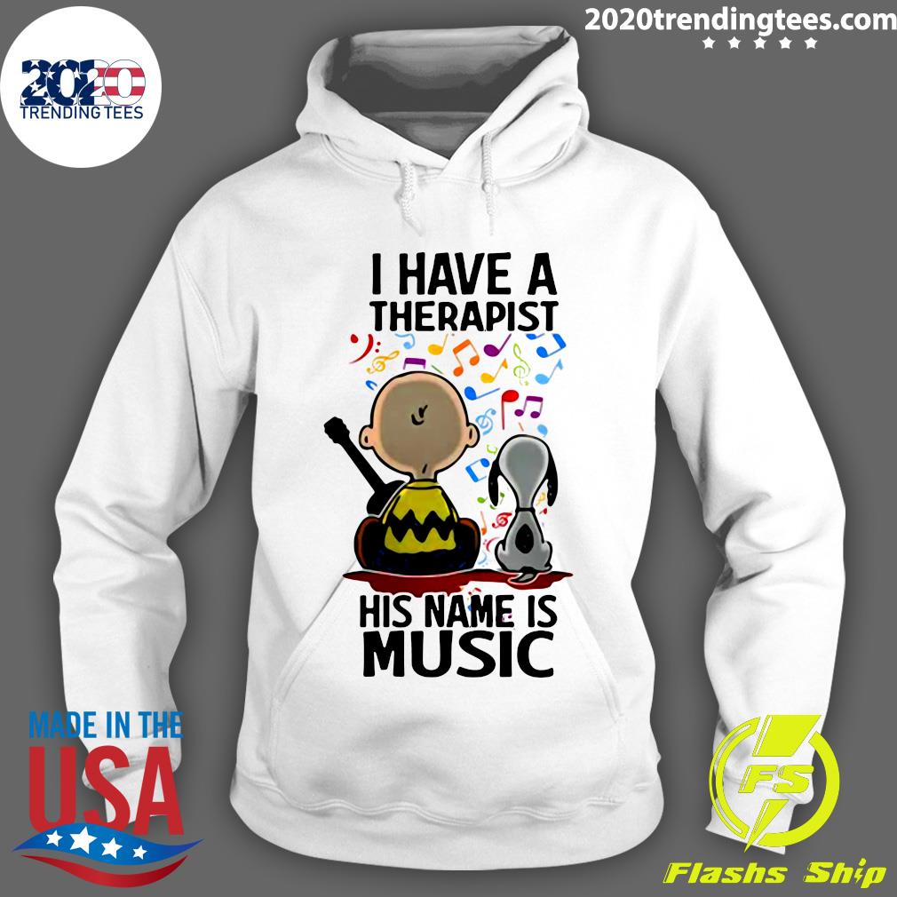 Snoopy Charlie Brown I Have A Therapist His Name Is - Adult & Kids T-Shirts, Sweatshirts & Hoodies apparel design preview 2