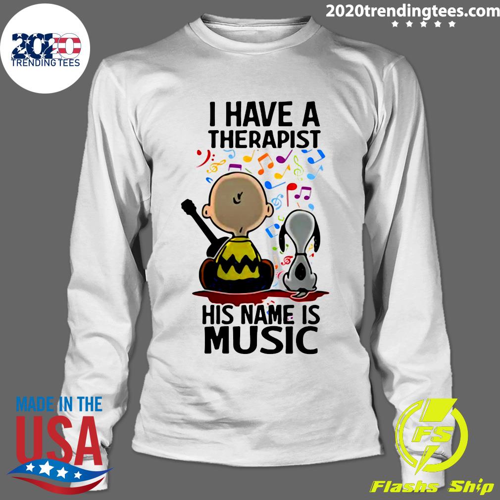 Snoopy Charlie Brown I Have A Therapist His Name Is - Adult & Kids T-Shirts, Sweatshirts & Hoodies apparel design preview 4
