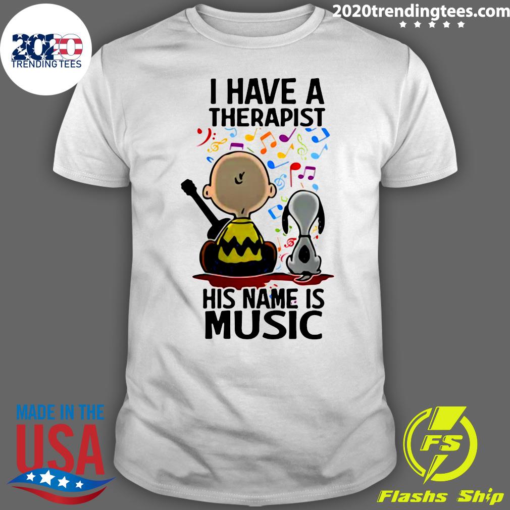 Snoopy Charlie Brown I Have A Therapist His Name Is - Adult & Kids T-Shirts, Sweatshirts & Hoodies apparel design preview 1