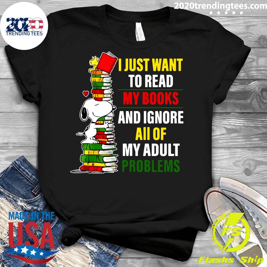 Snoopy I Just Want To Read My Books And Ignore All Of - Adult & Kids T-Shirts, Sweatshirts & Hoodies apparel design preview 3