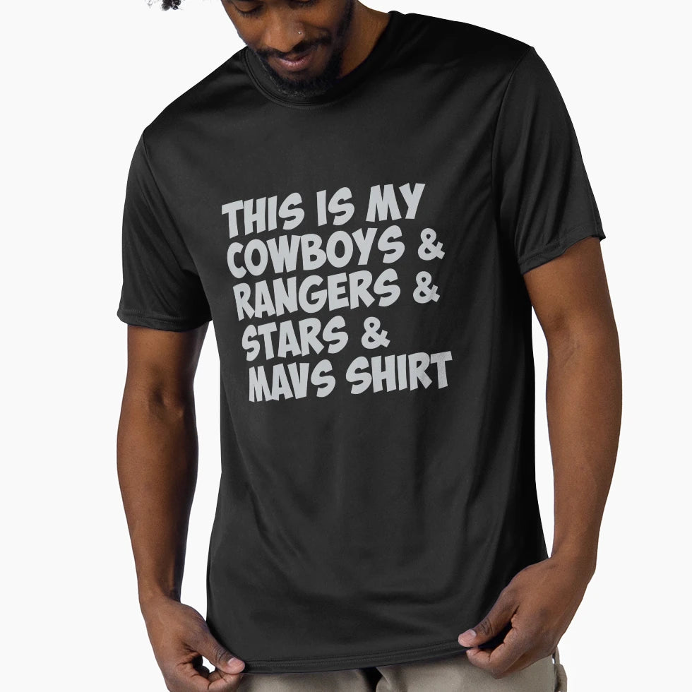 Cowboys Rangers Stars Mavs T-Shirt - Fun Novelty Design Unisex - T-Shirt, Sweatshirt, Hoodie