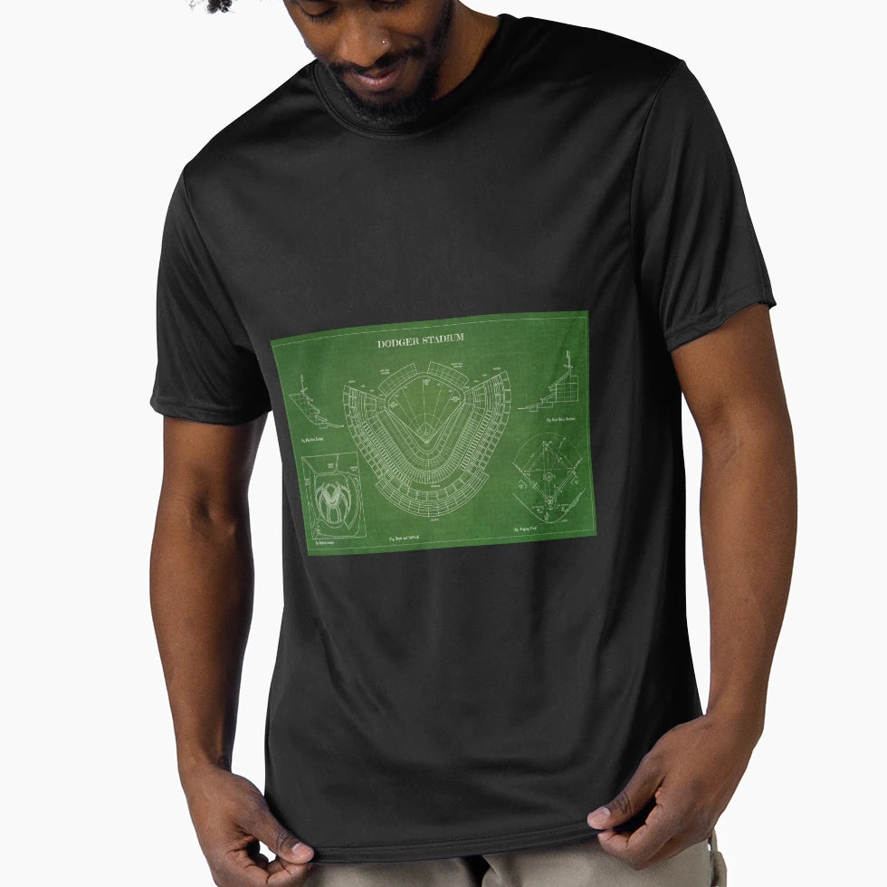 Dodger Stadium Green Grid Version T-Shirt - Novelty Apparel for Adults - T-Shirt, Sweatshirt, Hoodie