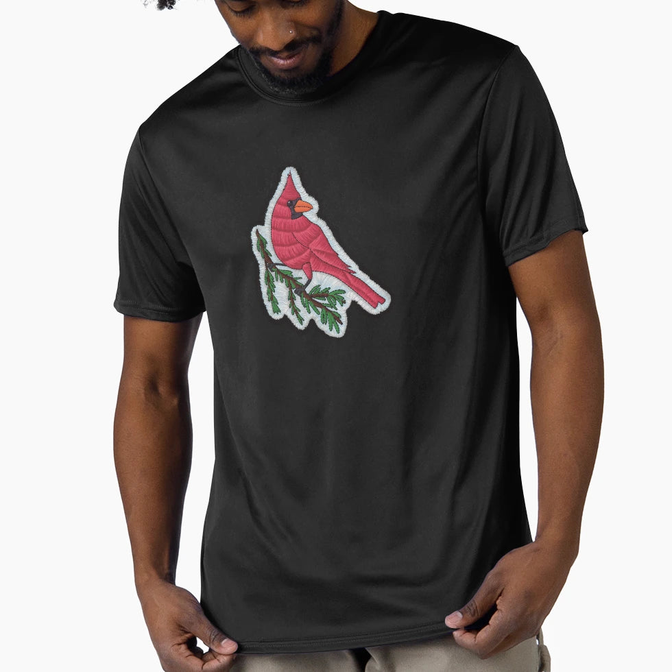 Embroidery Cardinal T-Shirt - Casual Everyday Wear for Adults - T-Shirt, Sweatshirt, Hoodie