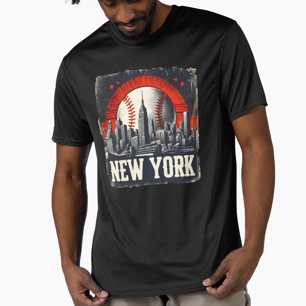 New York Baseball Skyline T-Shirt - Unique Graphic Men Women - T-Shirt, Sweatshirt, Hoodie