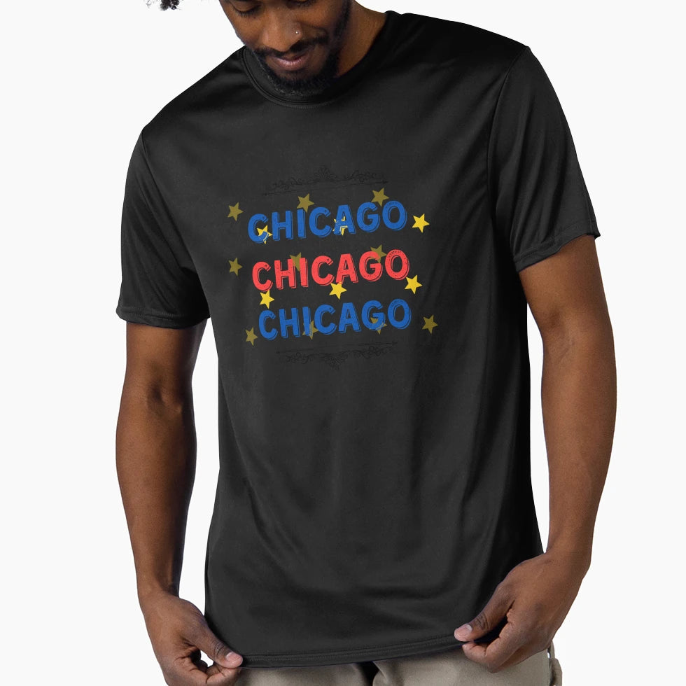 Chicago Patriotic Colors T-Shirt - Graphic Print Men Women - T-Shirt, Sweatshirt, Hoodie
