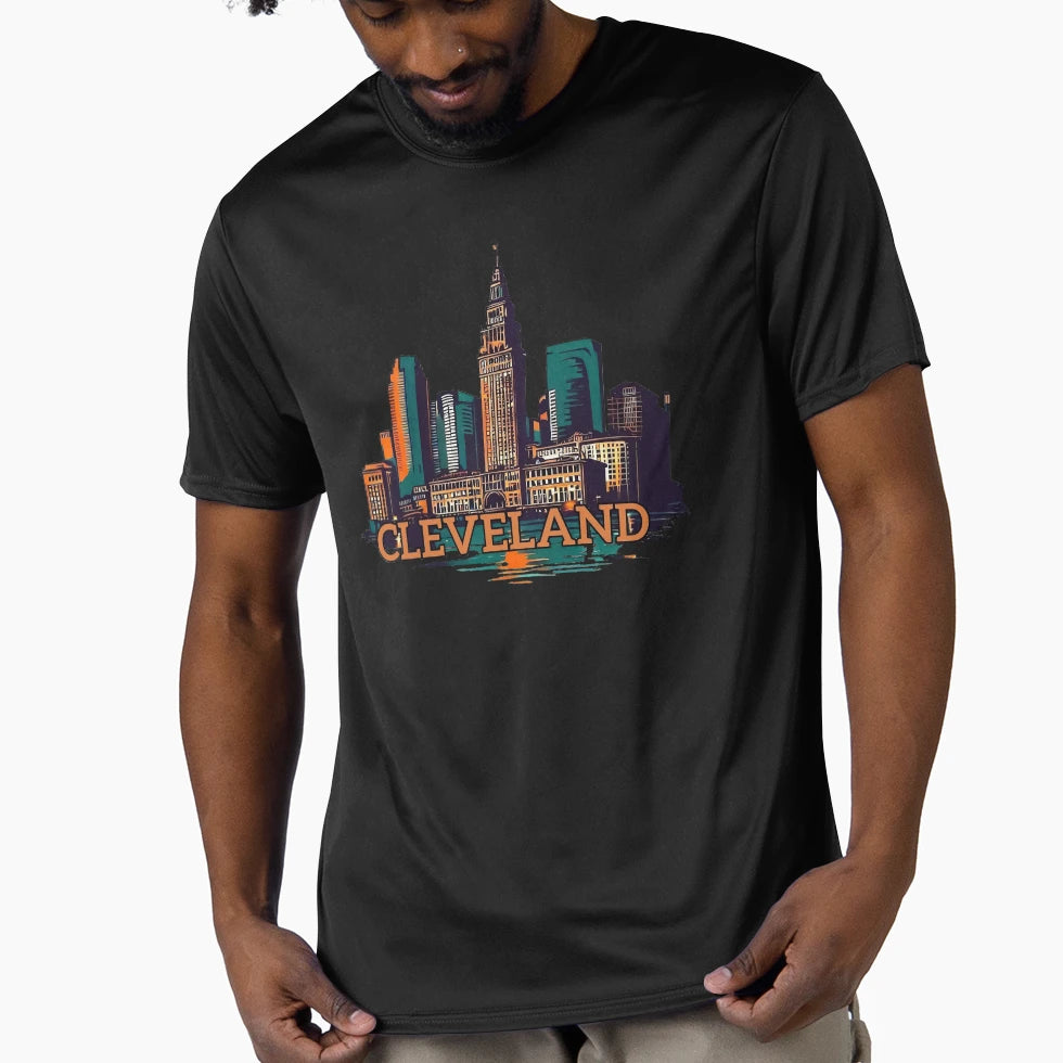 Cleveland Cityscape T-Shirt - Minimalist Print Unisex - T-Shirt, Sweatshirt, Hoodie