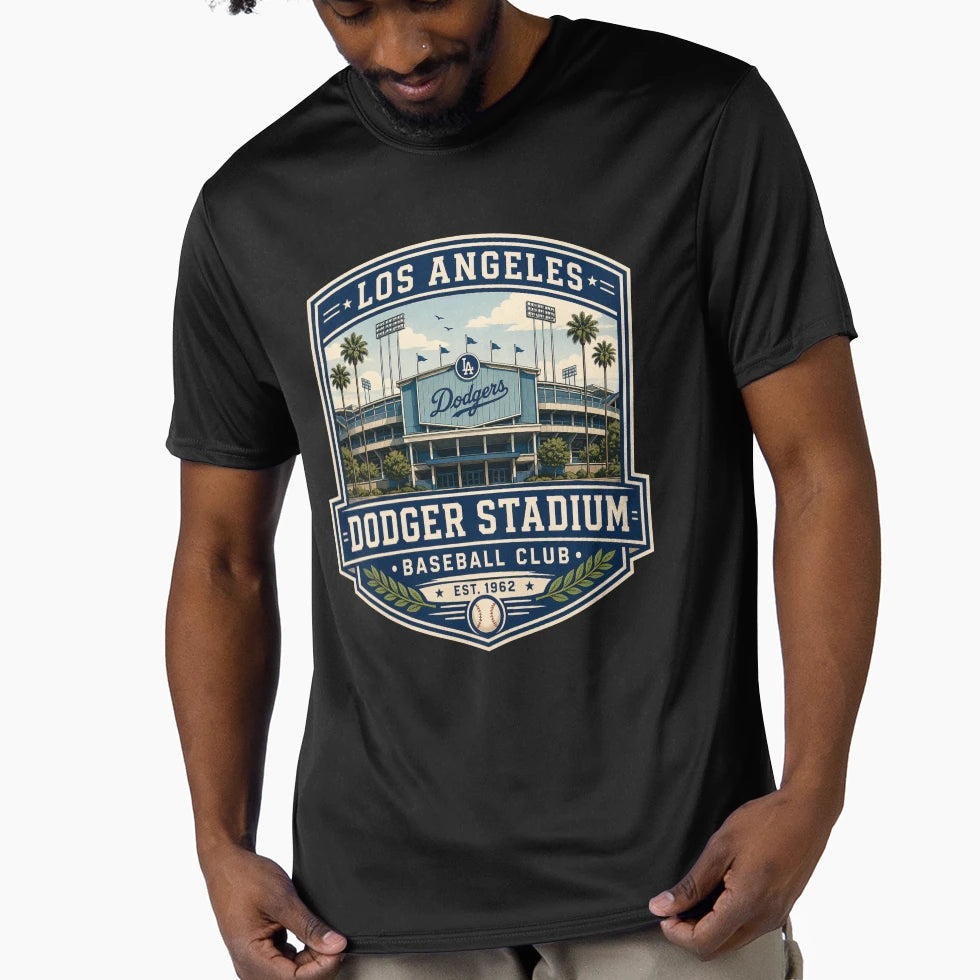 Los Angeles Stadium Exterior Baseball T-Shirt - Unique Graphic Men Women - T-Shirt, Sweatshirt, Hoodie