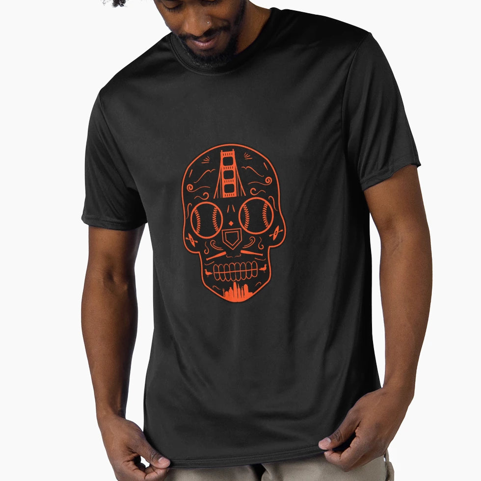 San Francisco Baseball Sugar Skull T-Shirt - Graphic Print Men Women - T-Shirt, Sweatshirt, Hoodie