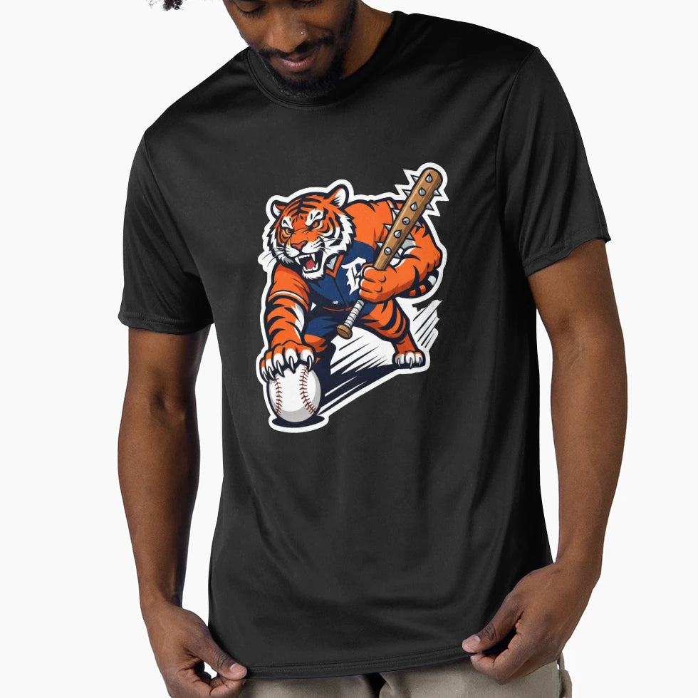 Aggressive Tiger Baseball Pitcher T-Shirt - Minimalist Print for Adults - T-Shirt, Sweatshirt, Hoodie
