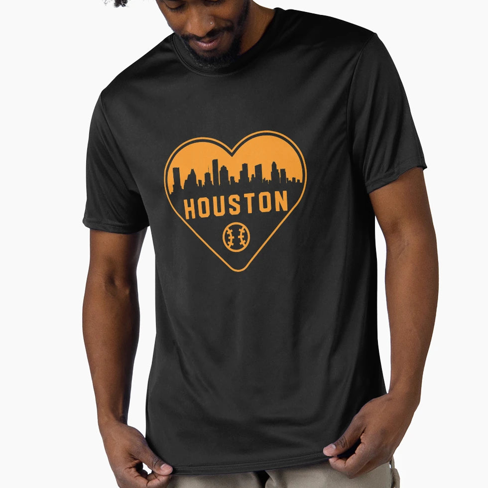 I Love Houston Baseball Heart City T-Shirt - Minimalist Print Unisex - T-Shirt, Sweatshirt, Hoodie