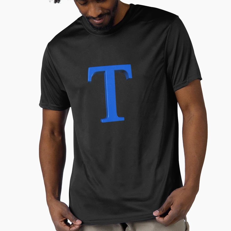 Letter T Dimensional Blue T-Shirt - Minimalist Print Unisex - T-Shirt, Sweatshirt, Hoodie