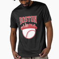 Boston Baseball Minimalist City Skyline T-Shirt - Custom Art Print Unisex - T-Shirt, Sweatshirt, Hoodie