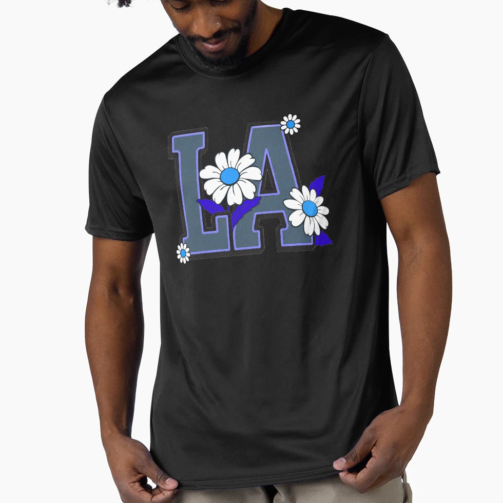 Bloom La Logo Purple Navy T-Shirt - Unique Graphic Men Women - T-Shirt, Sweatshirt, Hoodie