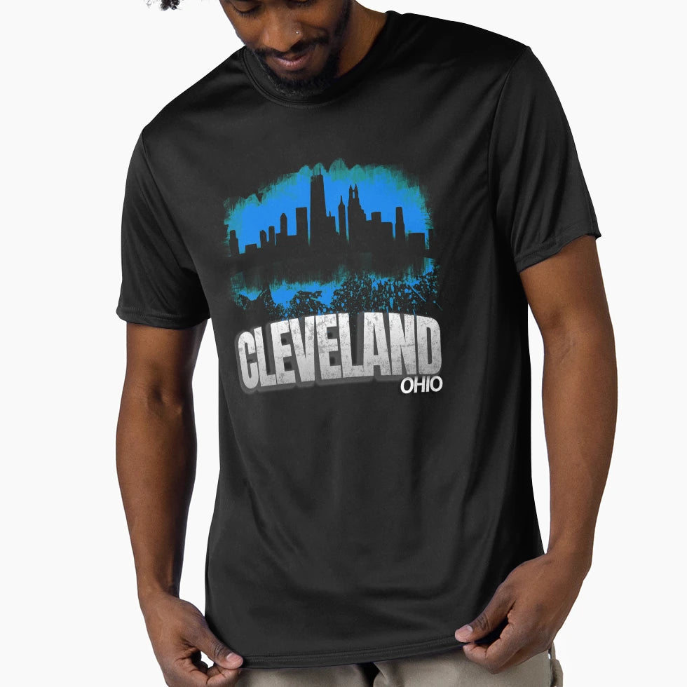 Cleveland Ohio Skyline Distressed Cle Oh T-Shirt - Unique Graphic Unisex - T-Shirt, Sweatshirt, Hoodie