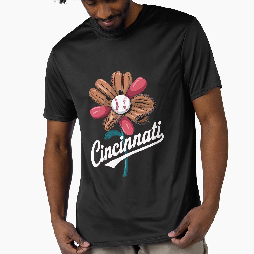 Cincinnati Flower Baseball Lover And T-Shirt - Trendy Graphic Men Women - T-Shirt, Sweatshirt, Hoodie