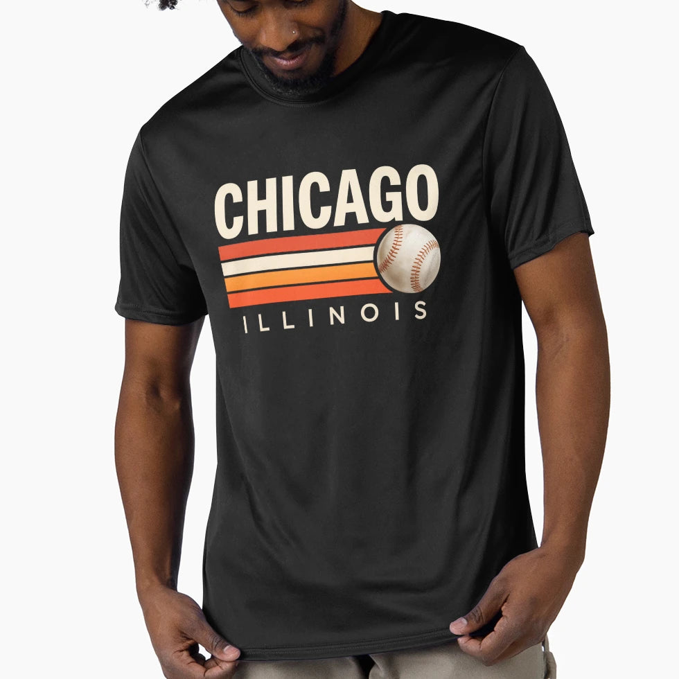 Chicago Baseball Stripes T-Shirt - Casual Everyday Wear Unisex - T-Shirt, Sweatshirt, Hoodie