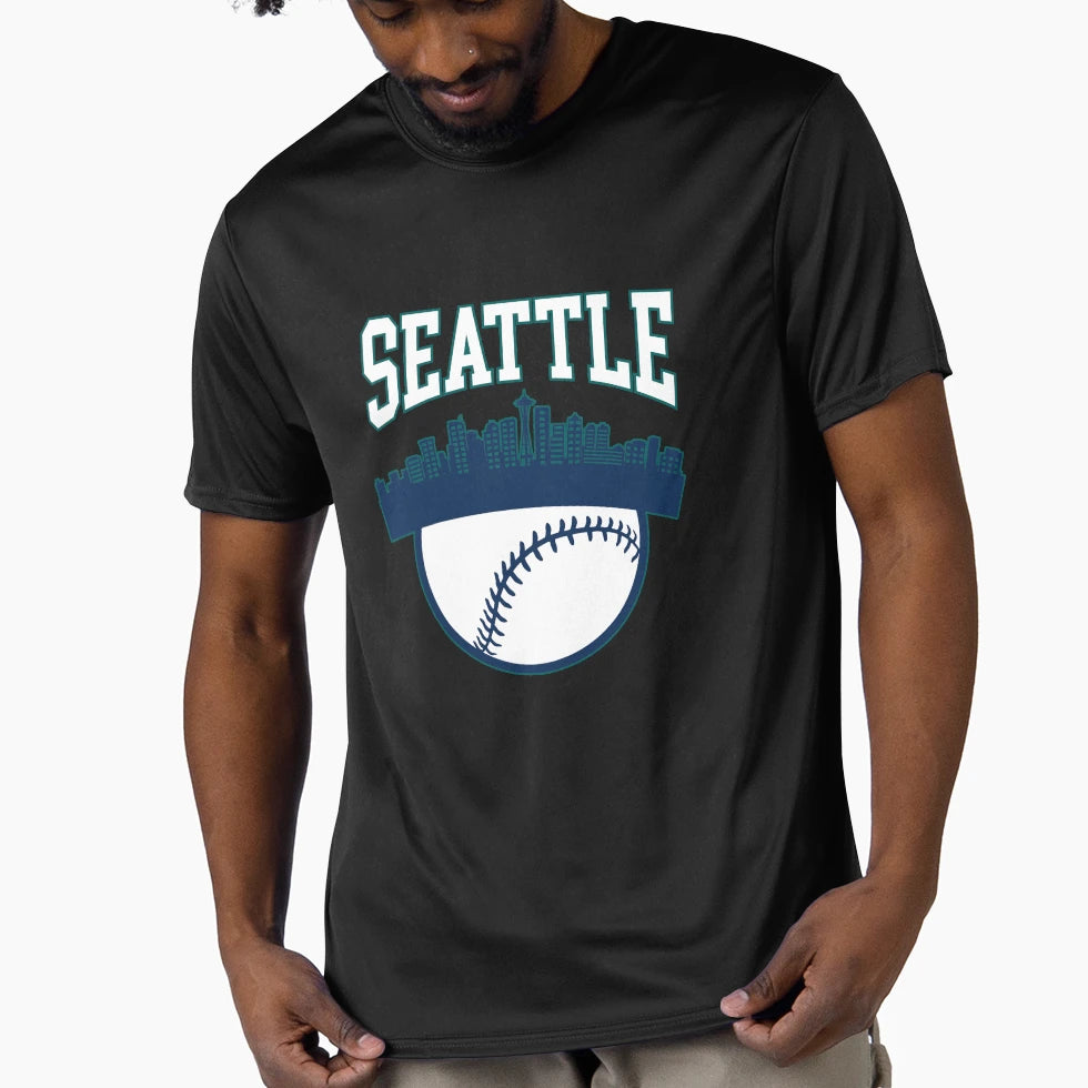 Seattle Baseball Minimalist City T-Shirt - Unique Graphic for Adults - T-Shirt, Sweatshirt, Hoodie