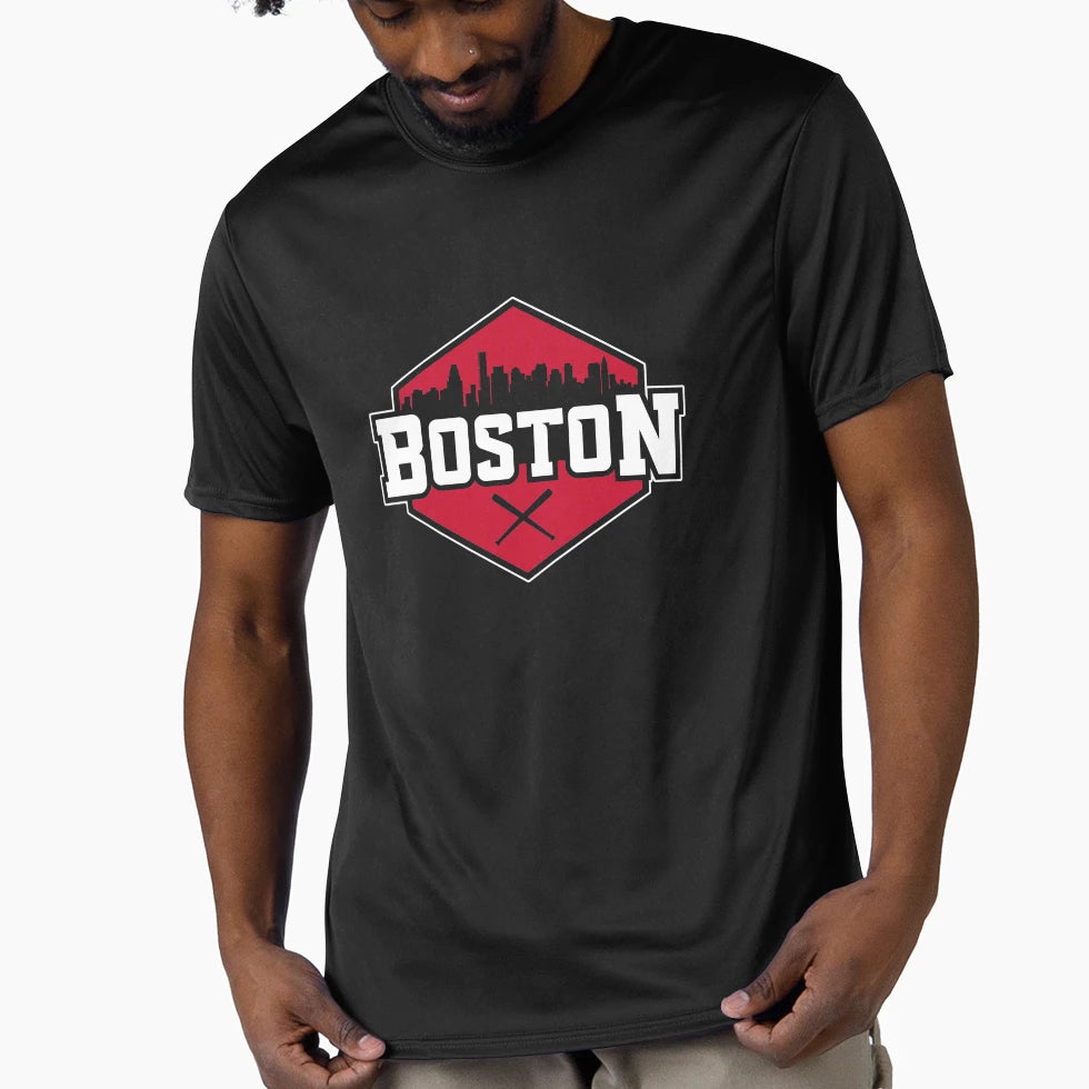 Boston Baseball Modern City Skyline T-Shirt - Novelty Apparel Men Women - T-Shirt, Sweatshirt, Hoodie