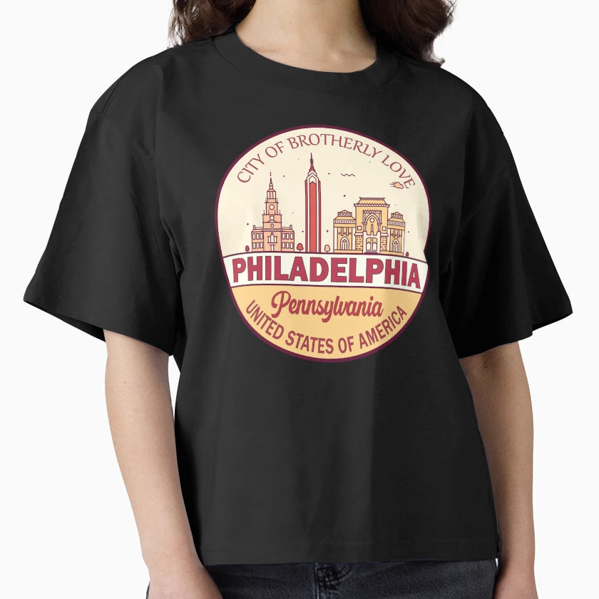 Philadelphia Pennsylvania City Skyline T-Shirt - Trendy Graphic Unisex - T-Shirt, Sweatshirt, Hoodie