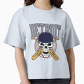 Detroit Baseball Skull T-Shirt - Novelty Apparel for Adults - T-Shirt, Sweatshirt, Hoodie