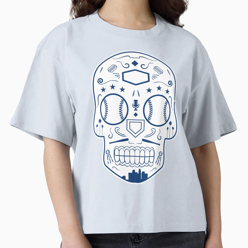 Los Angeles Baseball Sugar Skull T-Shirt - Novelty Apparel Unisex - T-Shirt, Sweatshirt, Hoodie