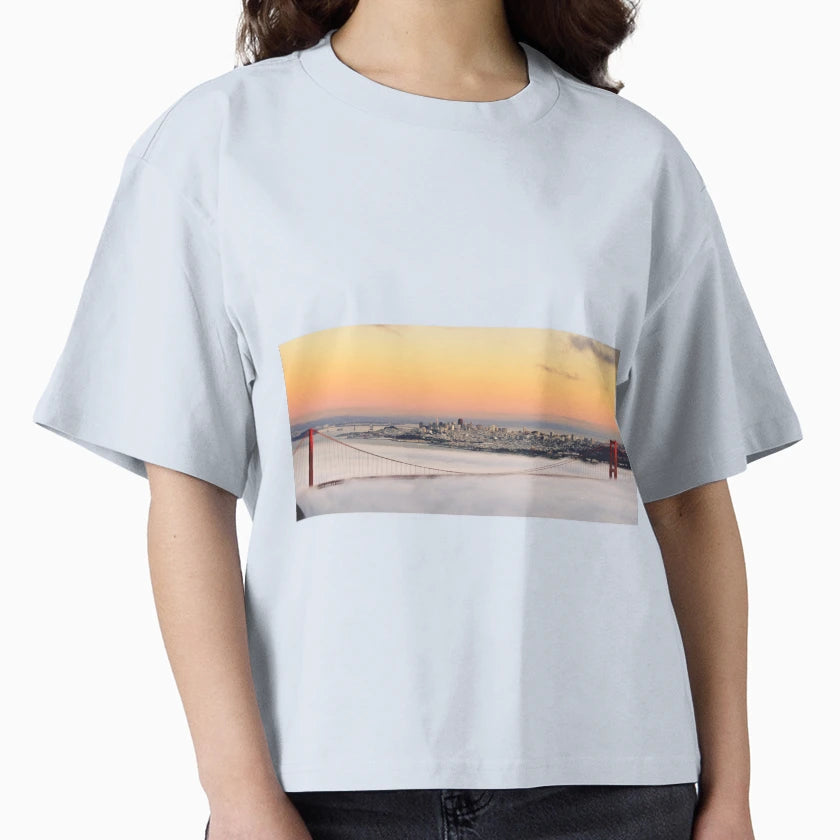 San Francisco Sunset Golden Gate Bridge T-Shirt - Aesthetic Graphic Unisex - T-Shirt, Sweatshirt, Hoodie