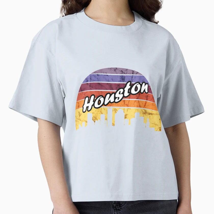 Houston Texas Skyline Sunset T-Shirt - Novelty Apparel for Adults - T-Shirt, Sweatshirt, Hoodie