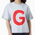 G Initial Letter G Red And White T-Shirt - Casual Everyday Wear Unisex - T-Shirt, Sweatshirt, Hoodie