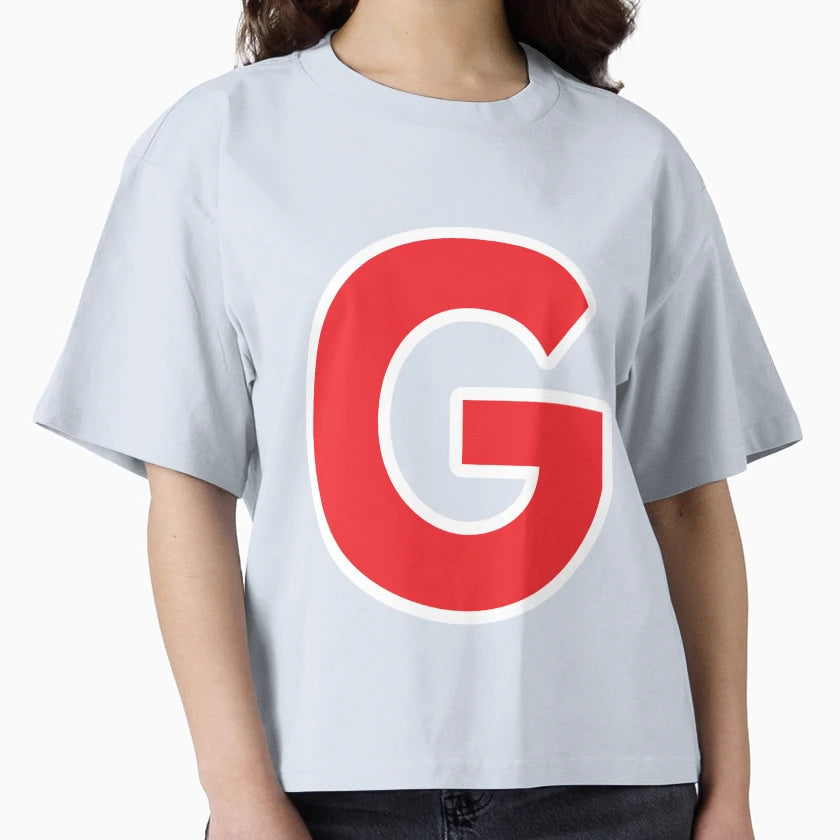 G Initial Letter G Red And White T-Shirt - Casual Everyday Wear Unisex - T-Shirt, Sweatshirt, Hoodie