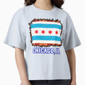 Chicago Brick Ivy Flag Baseball T-Shirt - Minimalist Print Men Women - T-Shirt, Sweatshirt, Hoodie