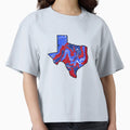 Red And Blue Marble Texas T-Shirt - Fun Novelty Design Unisex - T-Shirt, Sweatshirt, Hoodie