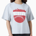 Downtown Boston Mass Skyline Baseball T-Shirt - Minimalist Print Men Women - T-Shirt, Sweatshirt, Hoodie