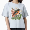 Baltimore Oriole Bird Gladiolus T-Shirt - Casual Everyday Wear for Adults - T-Shirt, Sweatshirt, Hoodie