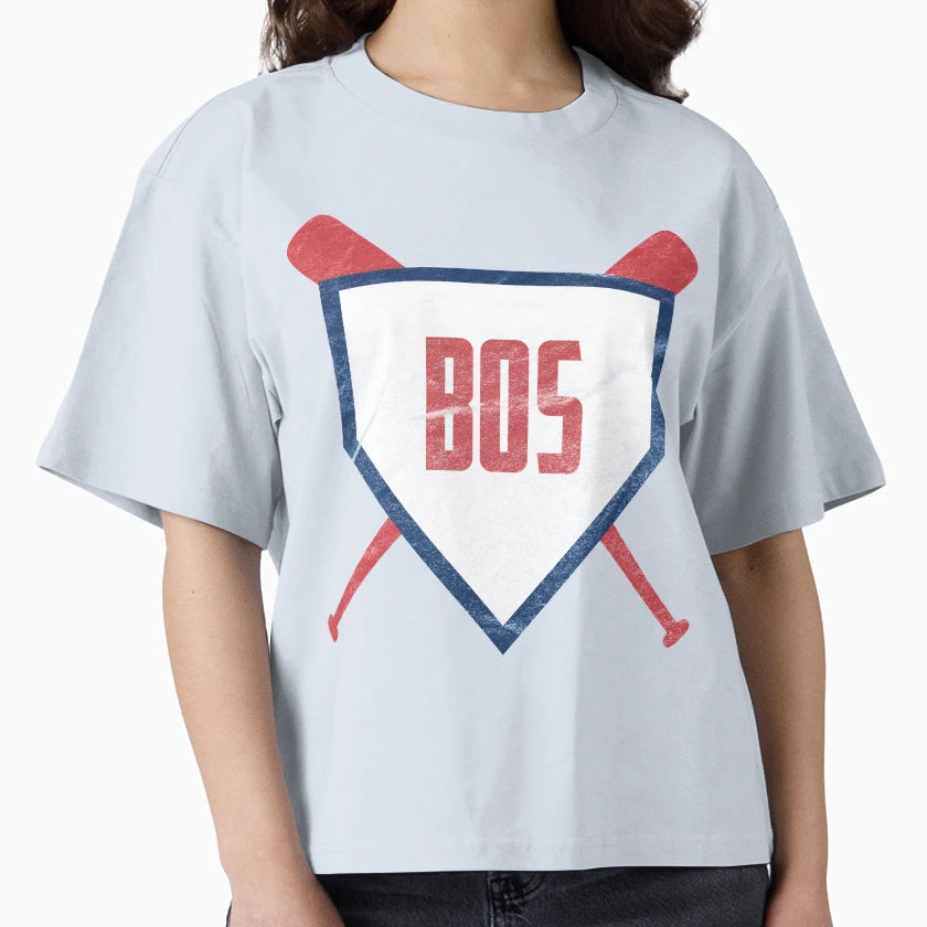 Boston Abbreviation Baseball Home Plate T-Shirt - Unique Graphic Unisex - T-Shirt, Sweatshirt, Hoodie