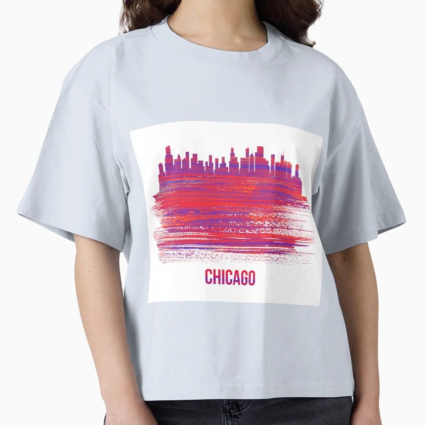 Chicago City Skyline T-Shirt - Unique Graphic Unisex - T-Shirt, Sweatshirt, Hoodie
