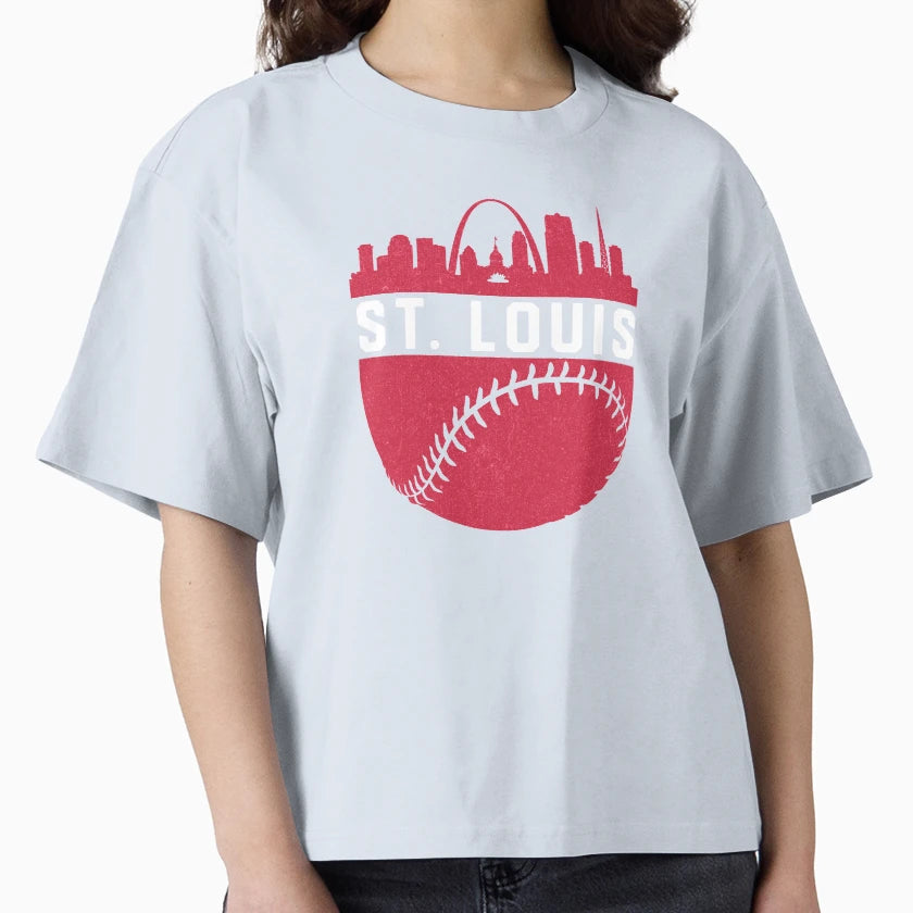 Downtown St Louis Missouri Skyline Baseball T-Shirt - Graphic Print Unisex - T-Shirt, Sweatshirt, Hoodie