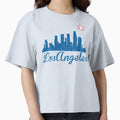 Los Angeles City Skyline Baseball Red T-Shirt - Unique Graphic Men Women - T-Shirt, Sweatshirt, Hoodie
