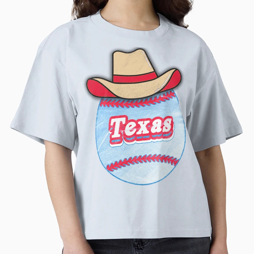Texas Baseball Cowboy Hat T-Shirt - Aesthetic Graphic Unisex - T-Shirt, Sweatshirt, Hoodie