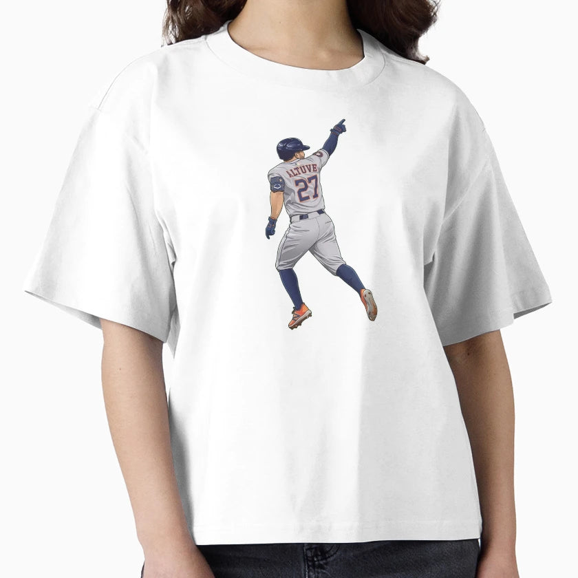 Jose Altuve 27 Pointing Celebration T-Shirt - Unique Graphic for Adults - T-Shirt, Sweatshirt, Hoodie
