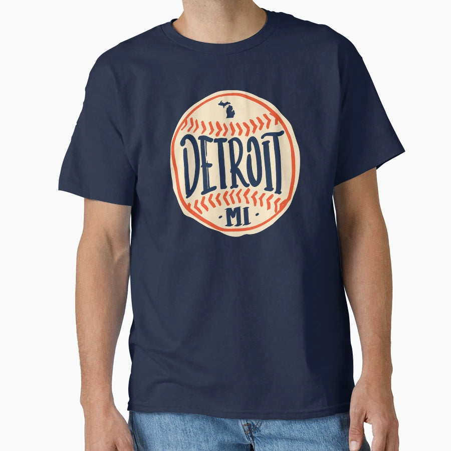Detroit Michigan Hand Drawn Script T-Shirt - Casual Everyday Wear Unisex - T-Shirt, Sweatshirt, Hoodie