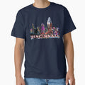 Colorful Cincinnati Skyline Neon T-Shirt - Fun Novelty Design for Adults - T-Shirt, Sweatshirt, Hoodie