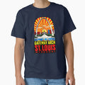 Gateway Arch St Louis Travel Decal T-Shirt - Fun Novelty Design for Adults - T-Shirt, Sweatshirt, Hoodie