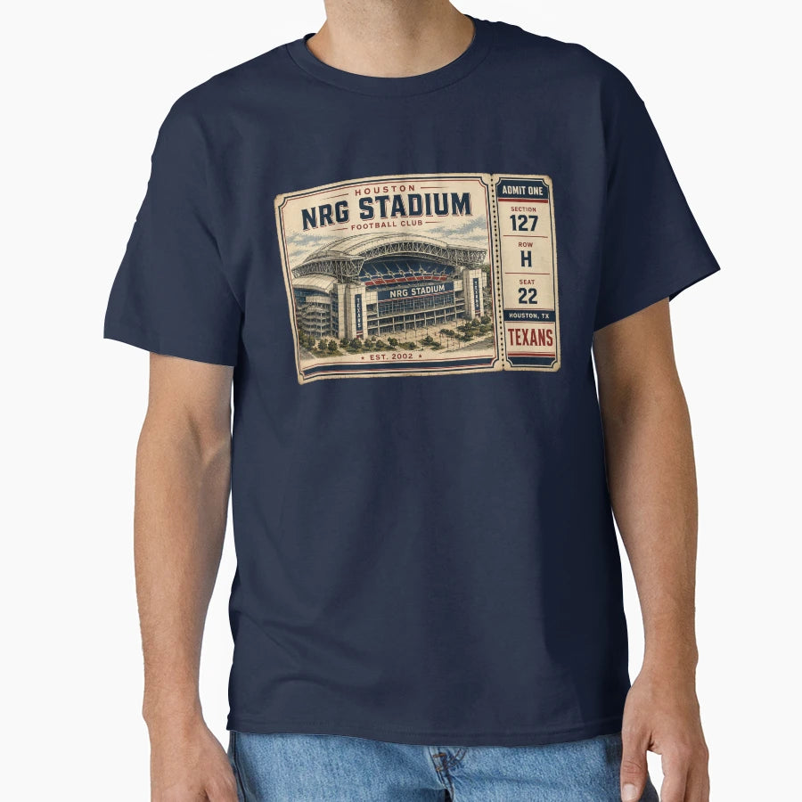Houston Texans Nrg Stadium Ticket T-Shirt - Novelty Apparel for Adults - T-Shirt, Sweatshirt, Hoodie