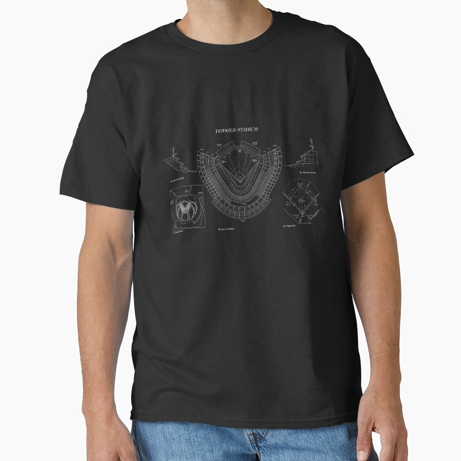 Dodger Stadium White Stencil No T-Shirt - Streetwear Style Men Women - T-Shirt, Sweatshirt, Hoodie