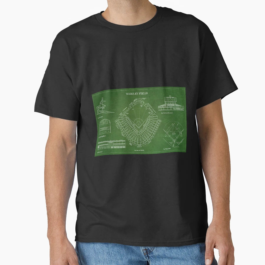 Wrigley Field Green Version T-Shirt - Unique Graphic Men Women - T-Shirt, Sweatshirt, Hoodie