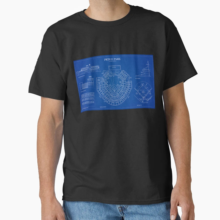 Petco Park Blueprint T-Shirt - Trendy Graphic Men Women - T-Shirt, Sweatshirt, Hoodie